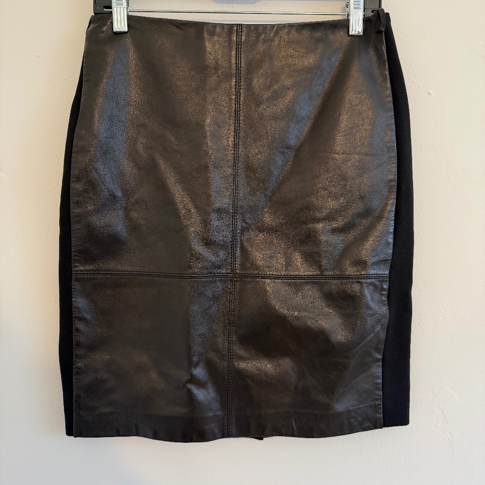 *Talbots Womens Petite True Lambskin Leather Front Panel Pencil Skirt 6P - Picture 2 of 14